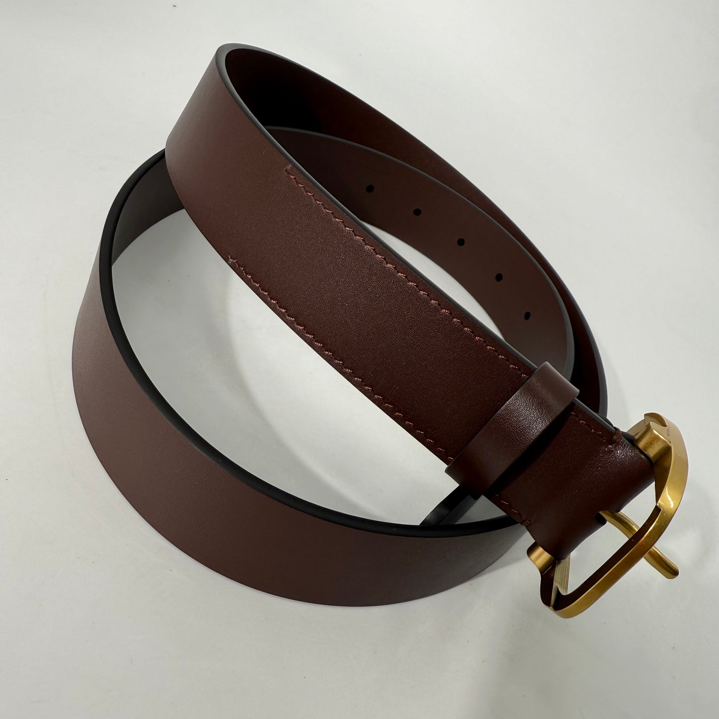 Loewe Buckle Belt (Dark Brown/Maroon)