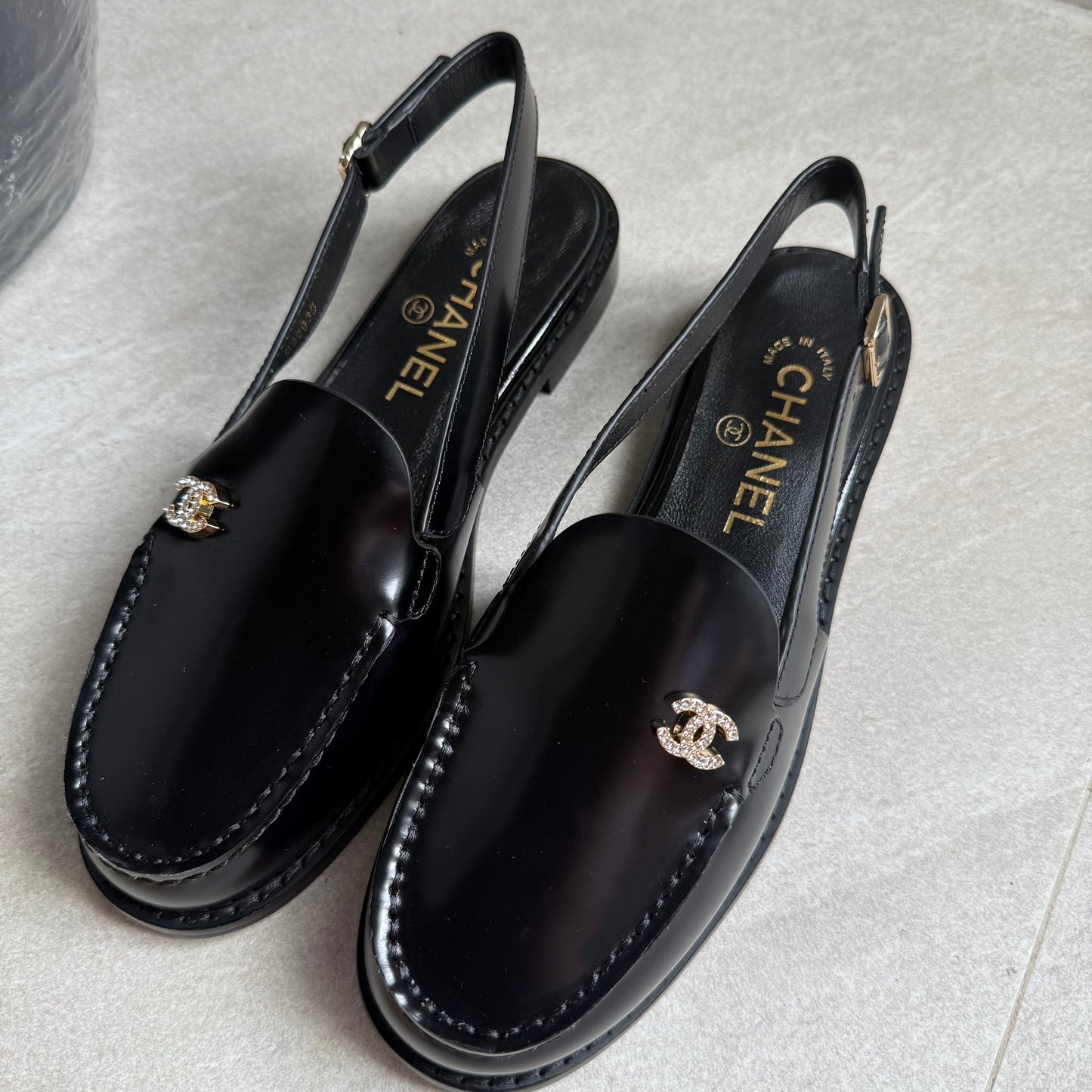 Chanel Patent Wide Slingback