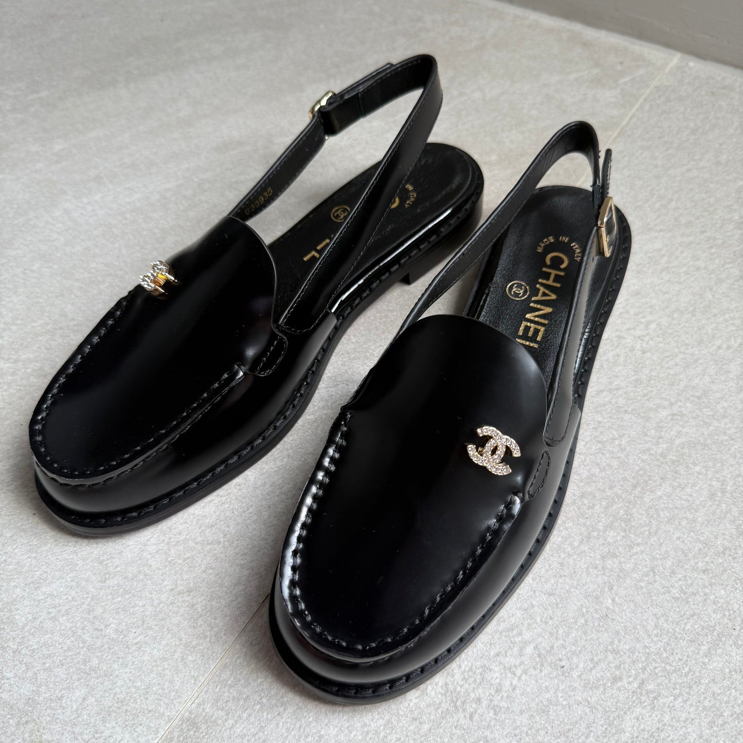 Chanel Patent Wide Slingback