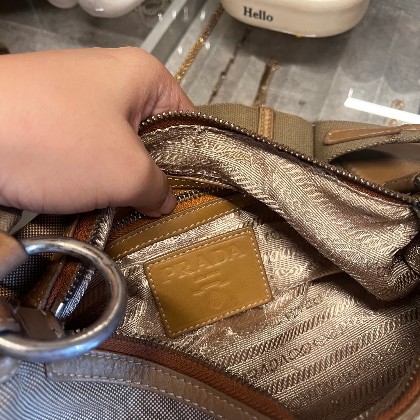 Prada Canvas Baguette
