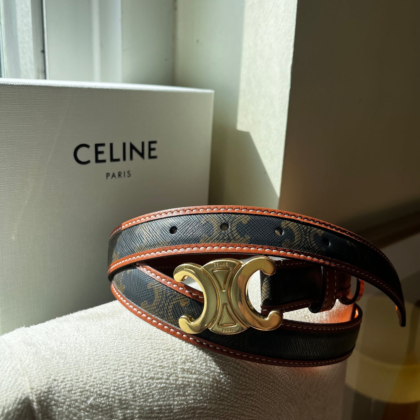 Celine Triomphe Belt Monogram