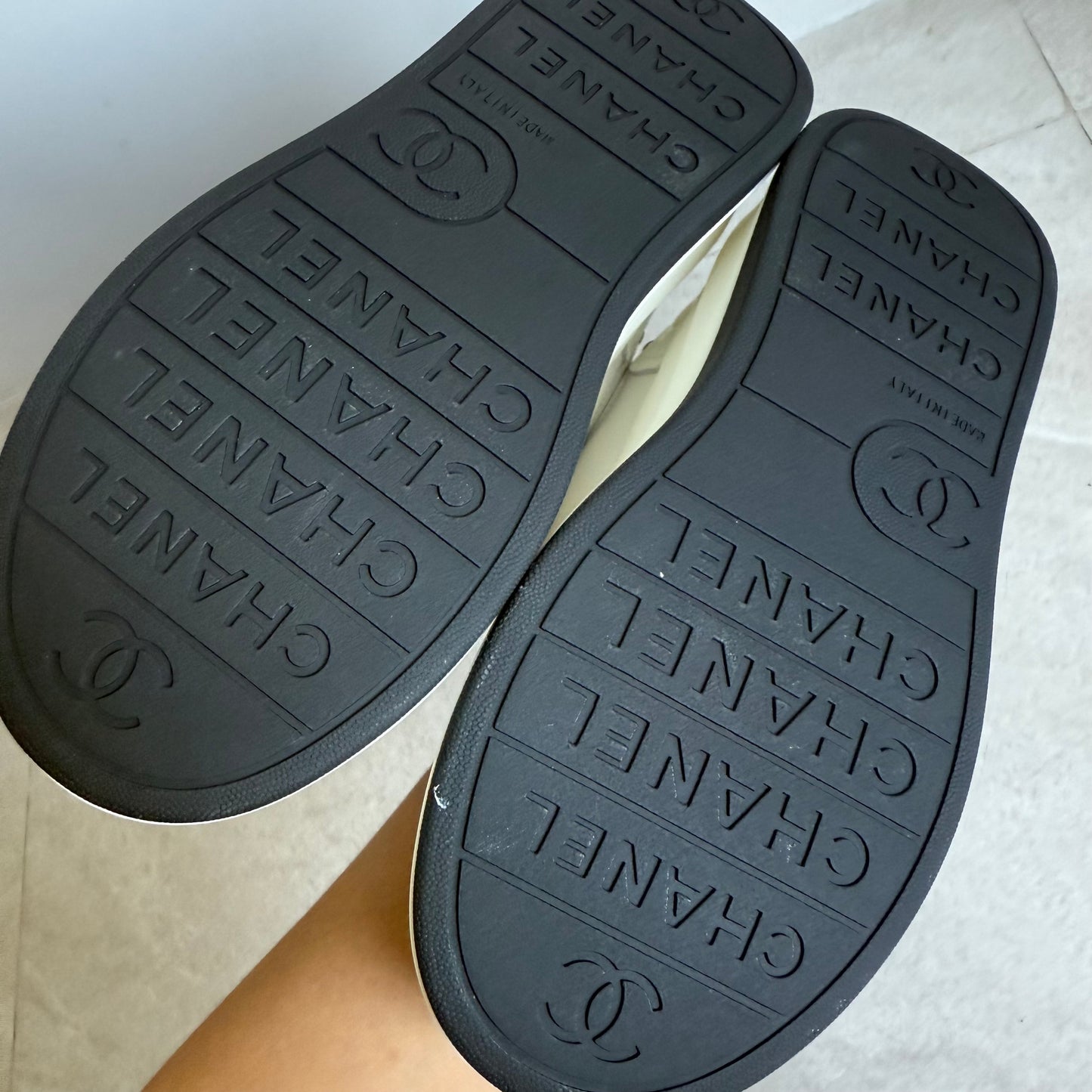 Chanel Leather White Sneakers