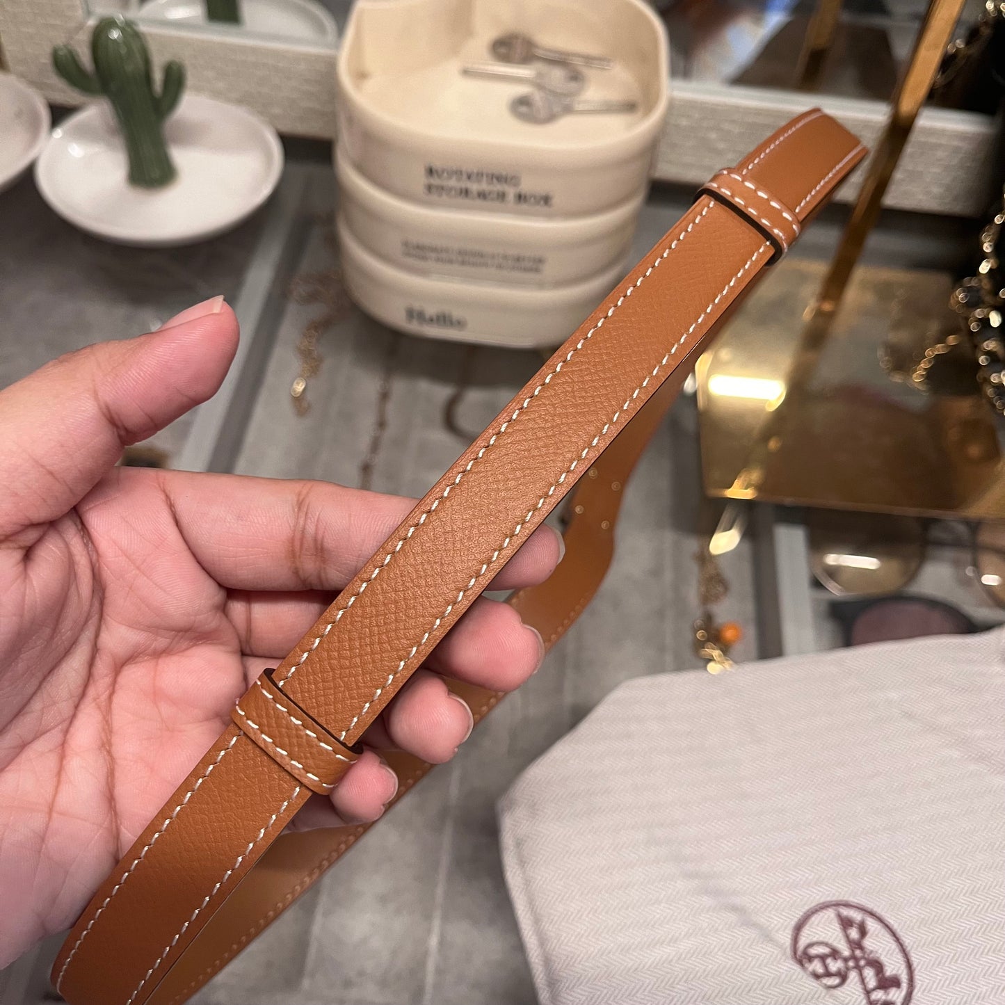 Hermes Kelly Belt (Gold Tan)