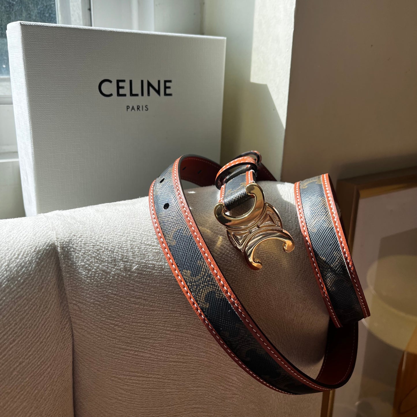 Celine Triomphe Belt Monogram