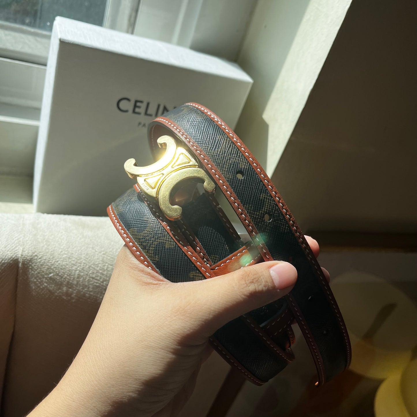 Celine Triomphe Belt Monogram