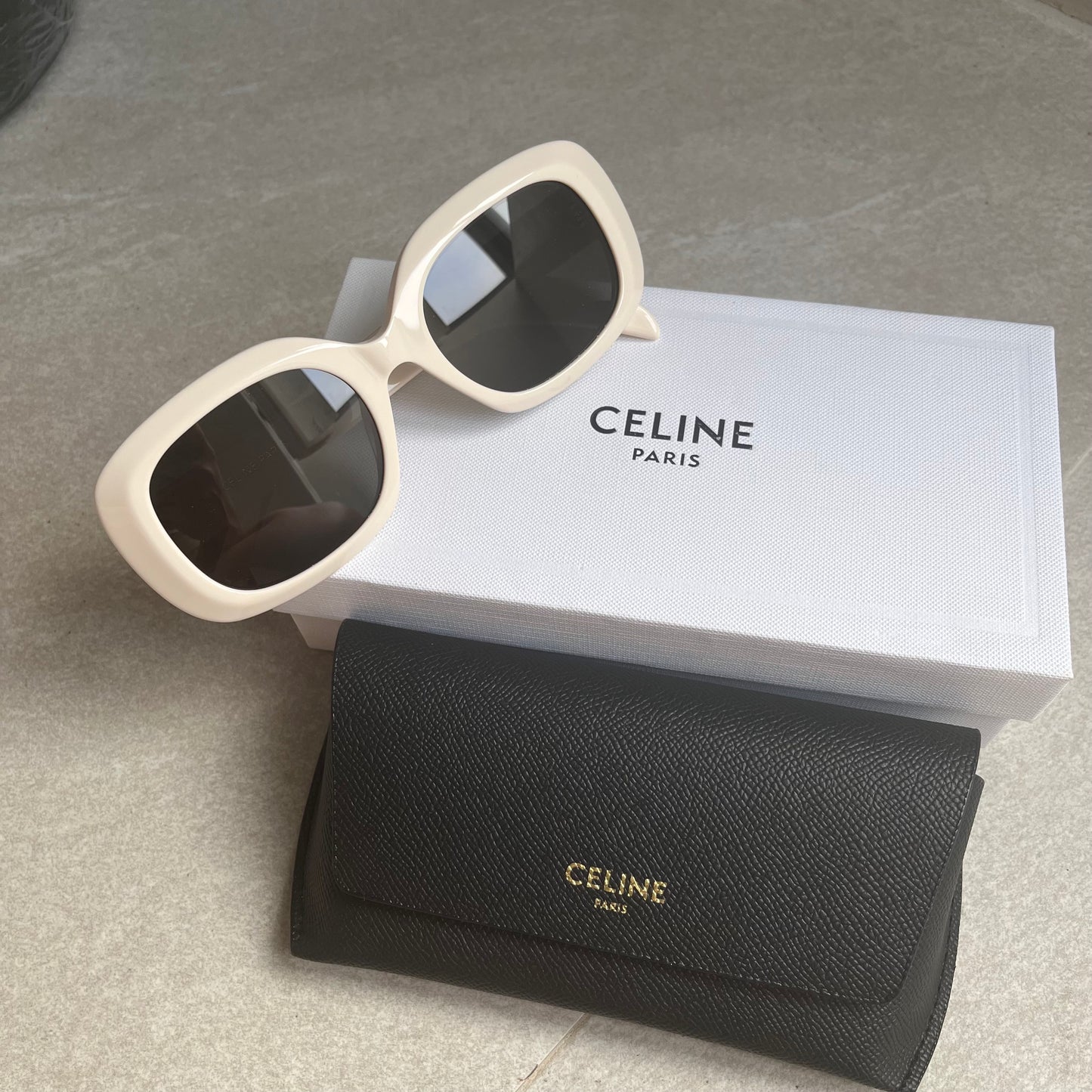 Celine Square Sunglasses (White)