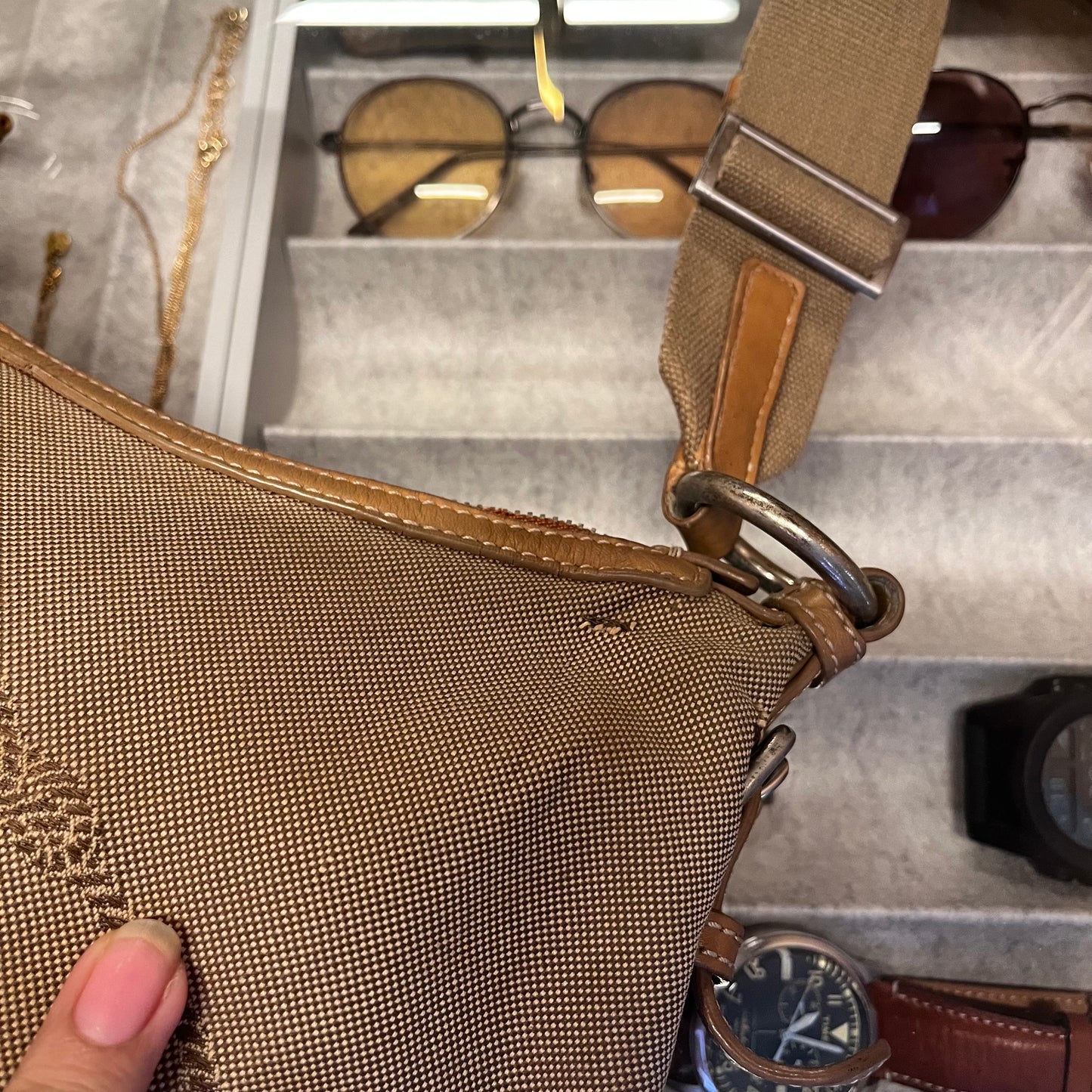 Prada Canvas Baguette