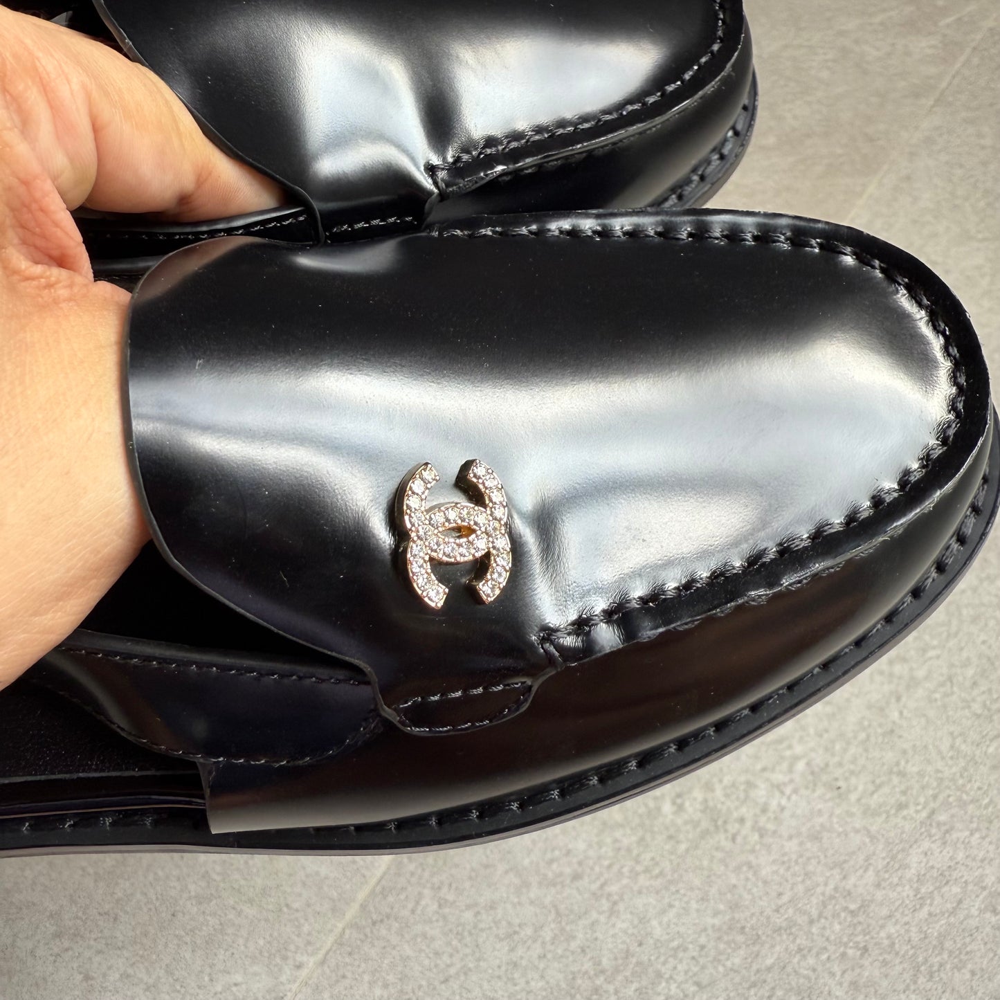 Chanel Patent Wide Slingback