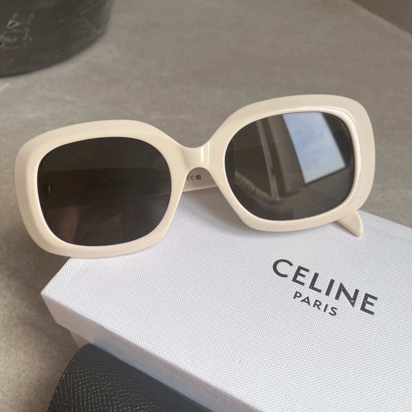Celine Square Sunglasses (White)