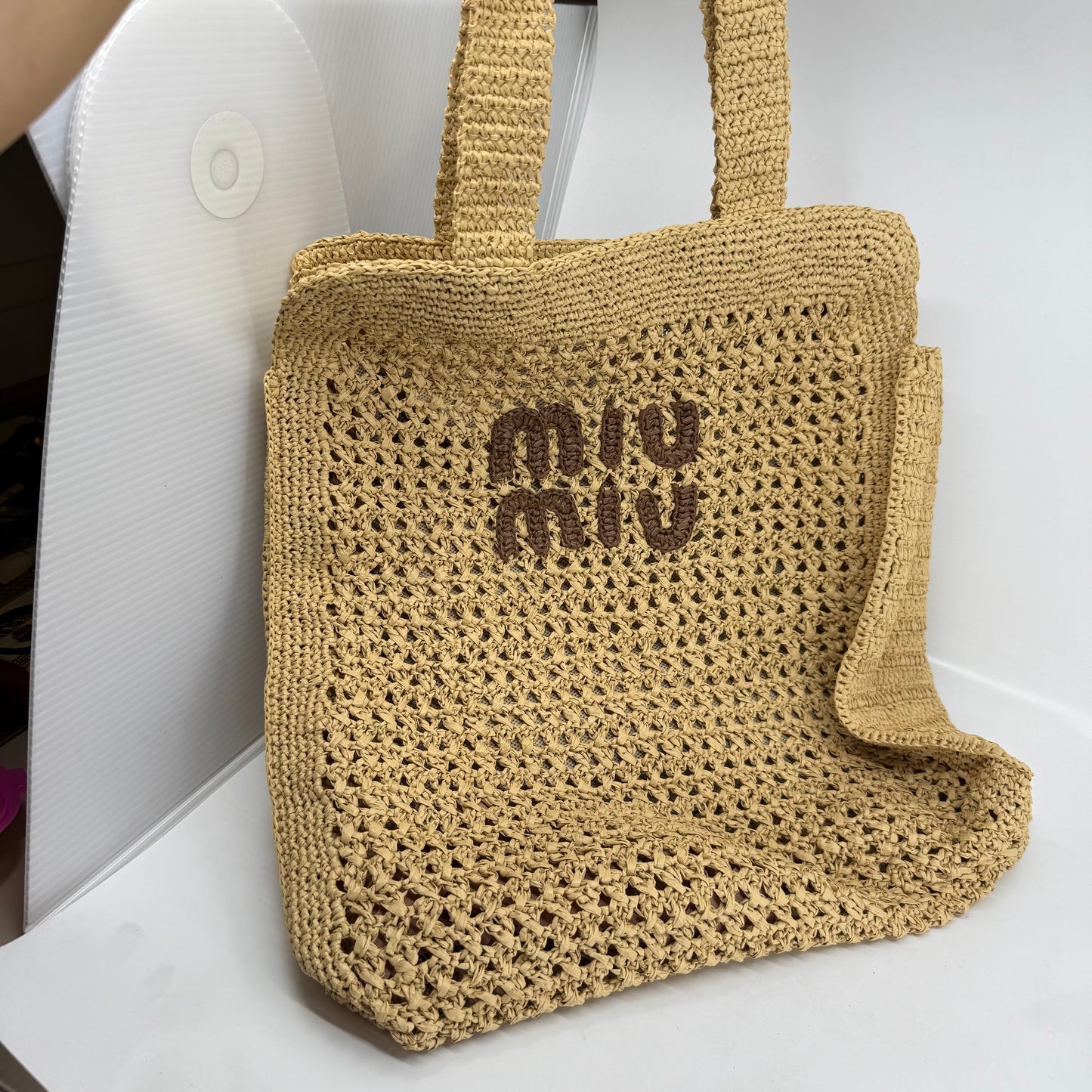 Miu Miu Straw Shoulder Bag