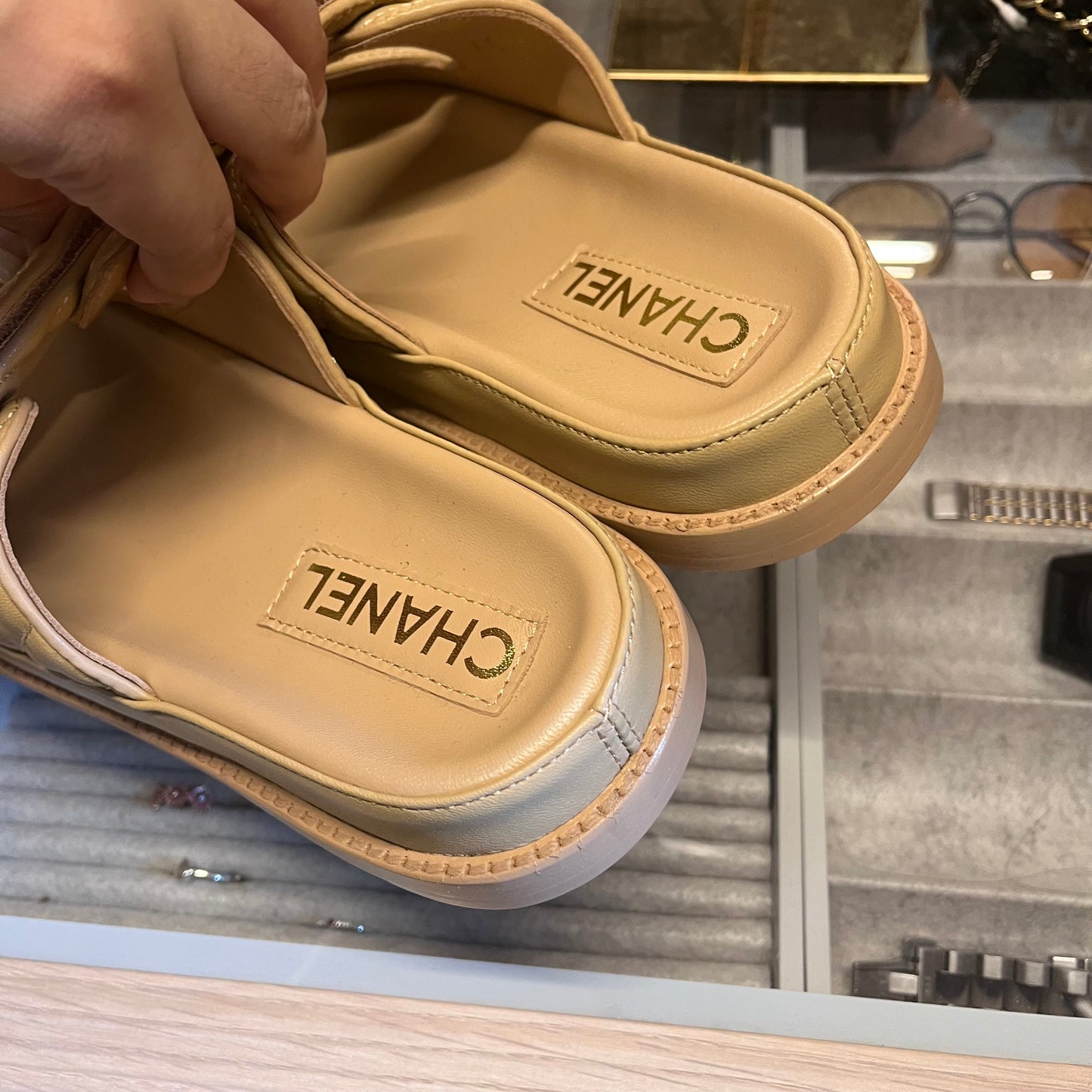 Chanel Dad Sandals (Beige) no strap