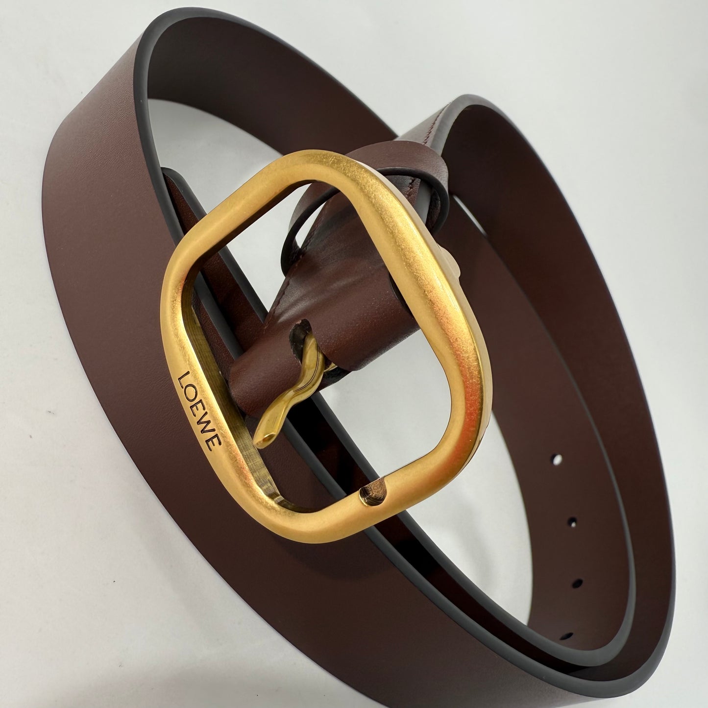 Loewe Buckle Belt (Dark Brown/Maroon)