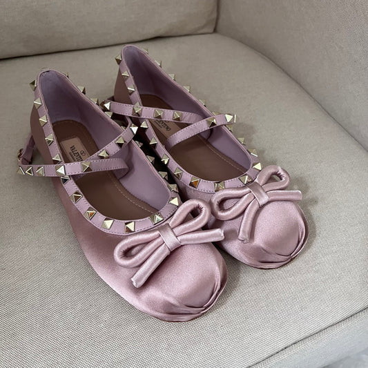 Valentino Garavani Satin Ballet Stud Pumps