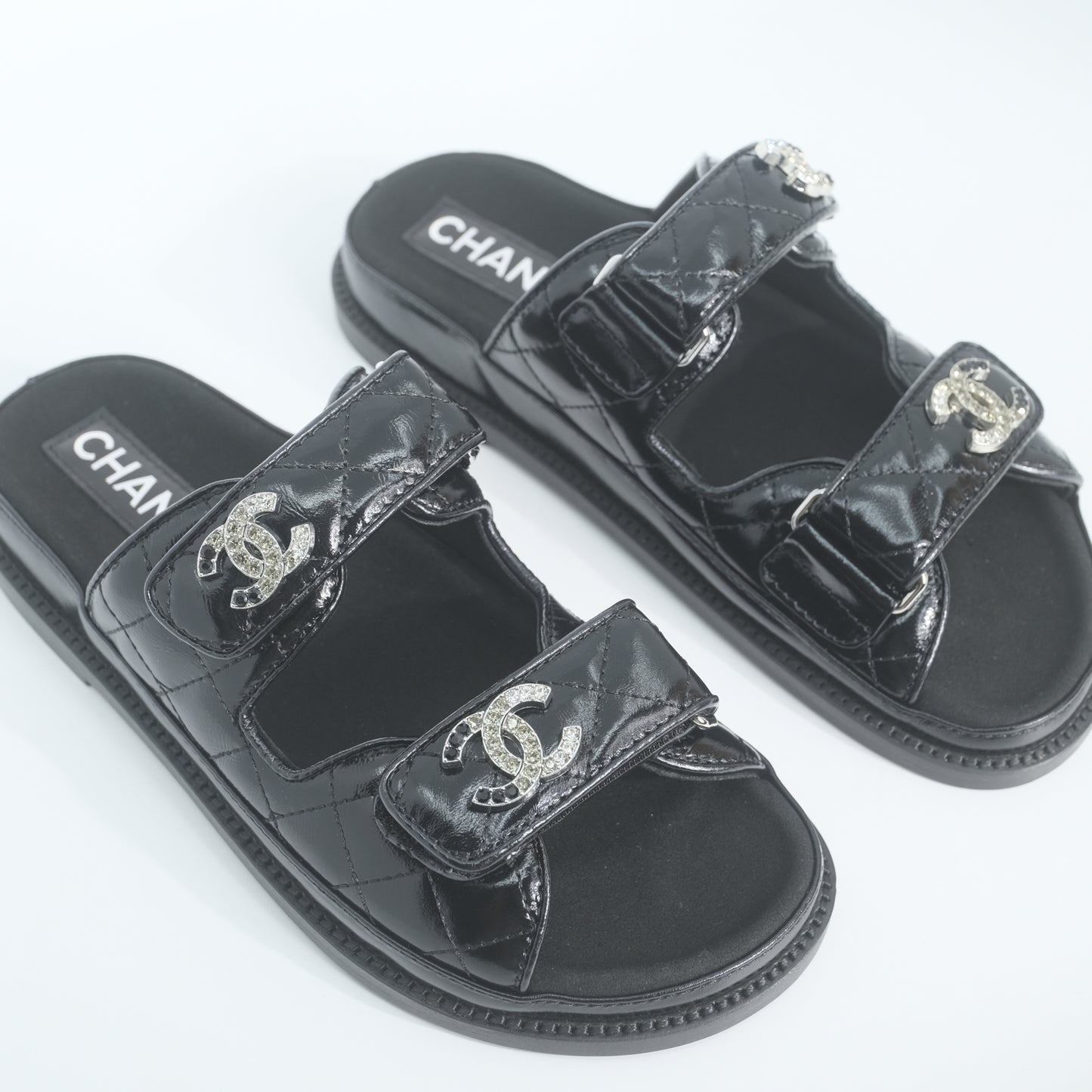 Chanel Patent Dad Sandals
