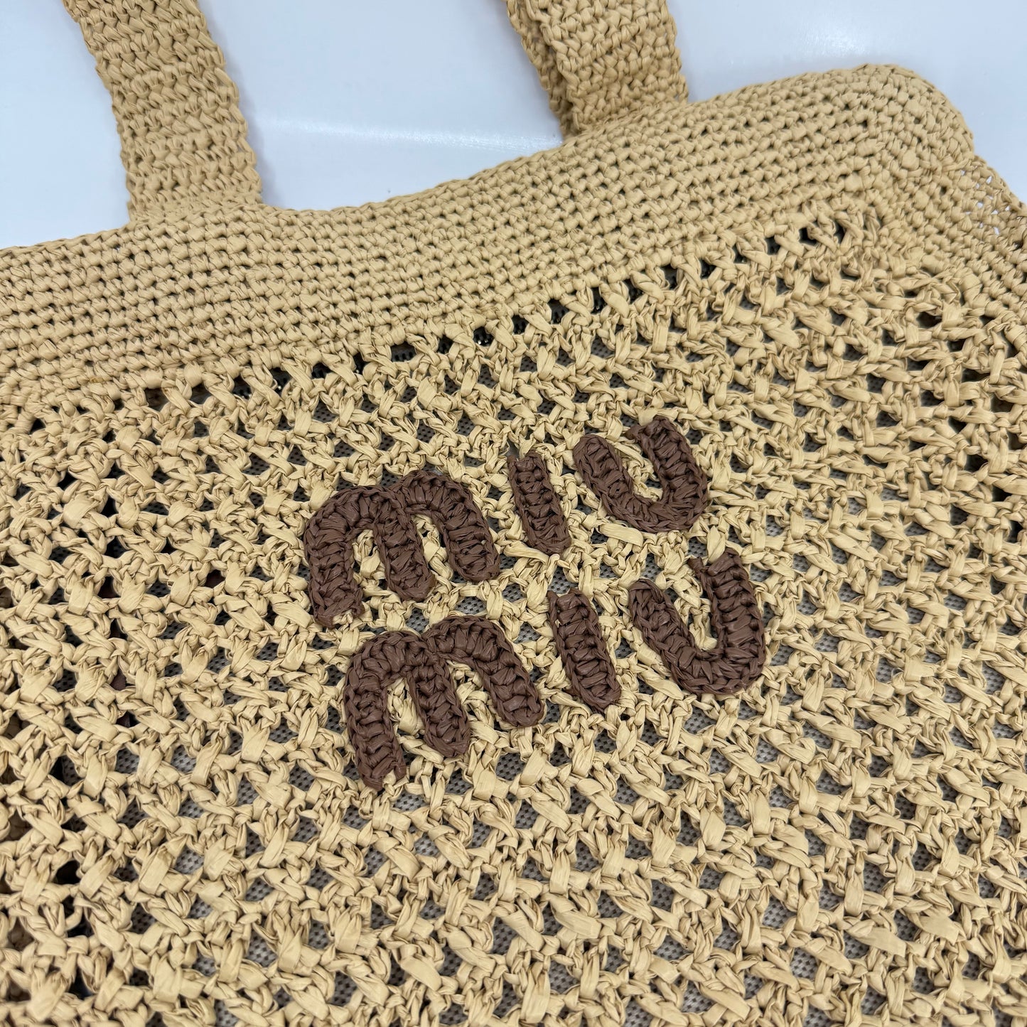 Miu Miu Straw Shoulder Bag