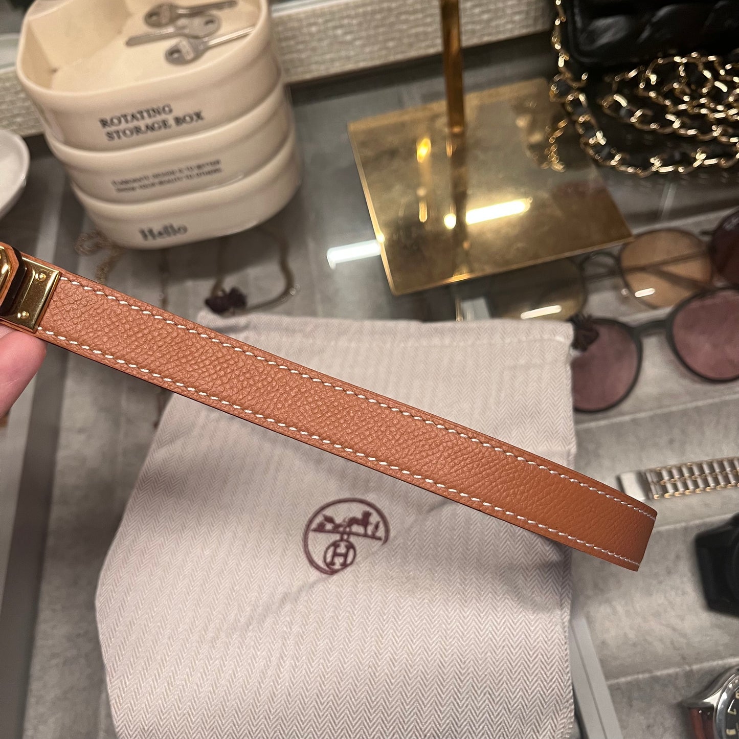 Hermes Kelly Belt (Gold Tan)