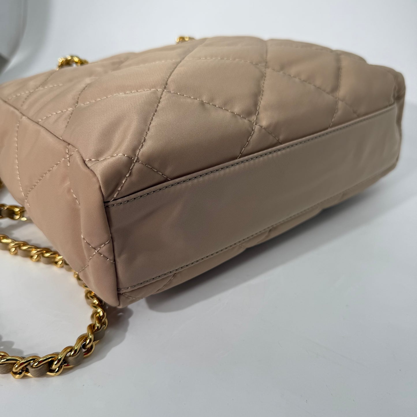 Prada Quilted Nude Chain Shoulder Bag