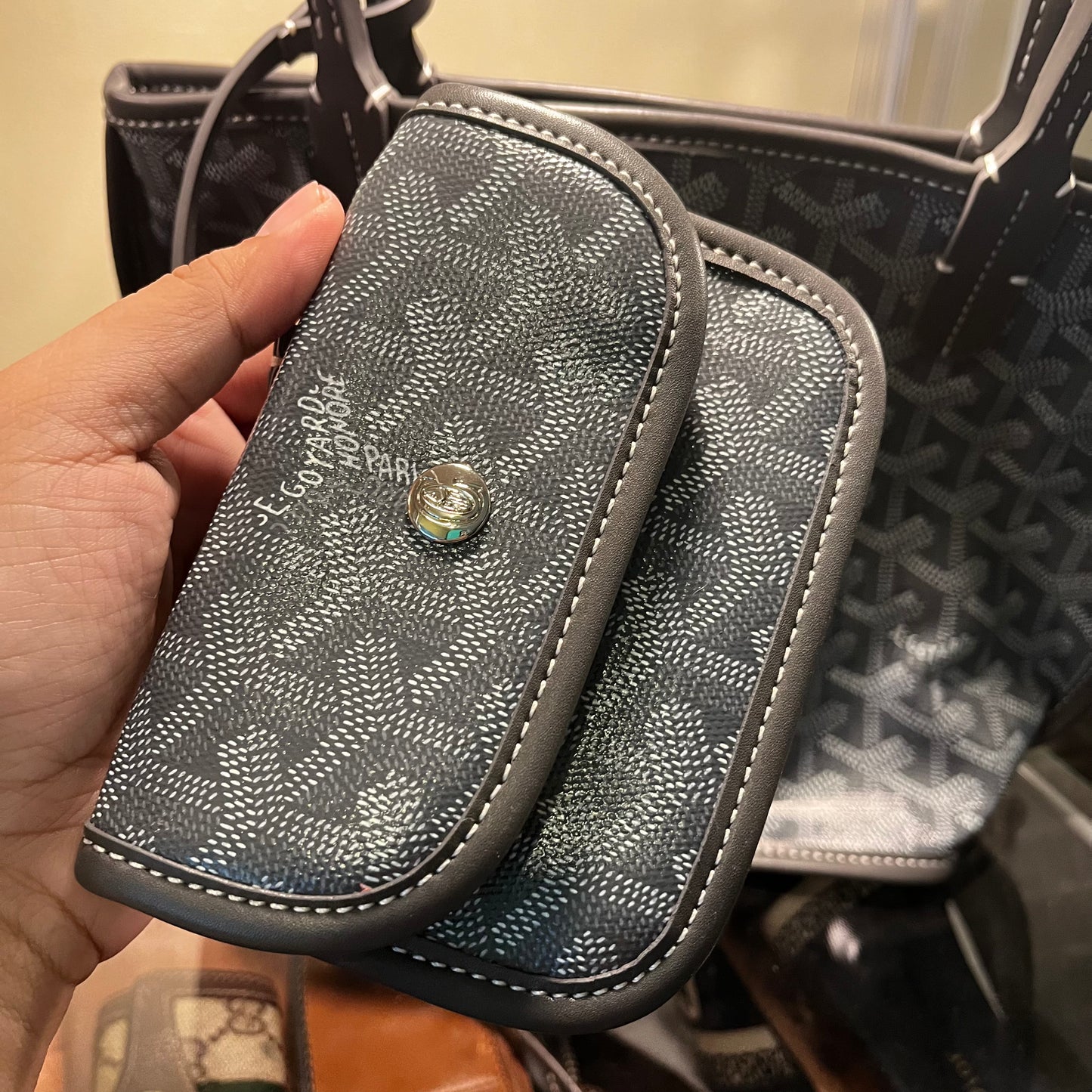 Goyard Mini Anjou Gray Tote