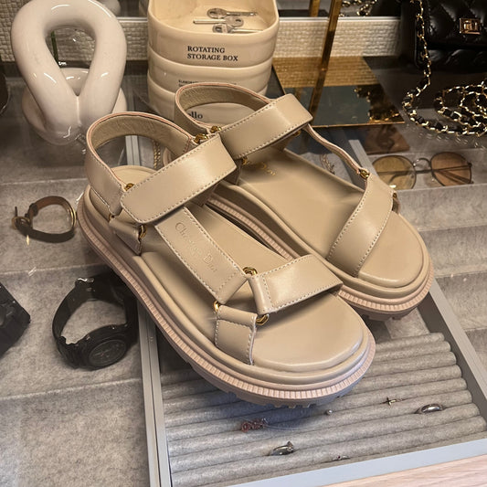 Christian Dior Dad Sandals (Beige) Vertical Strap