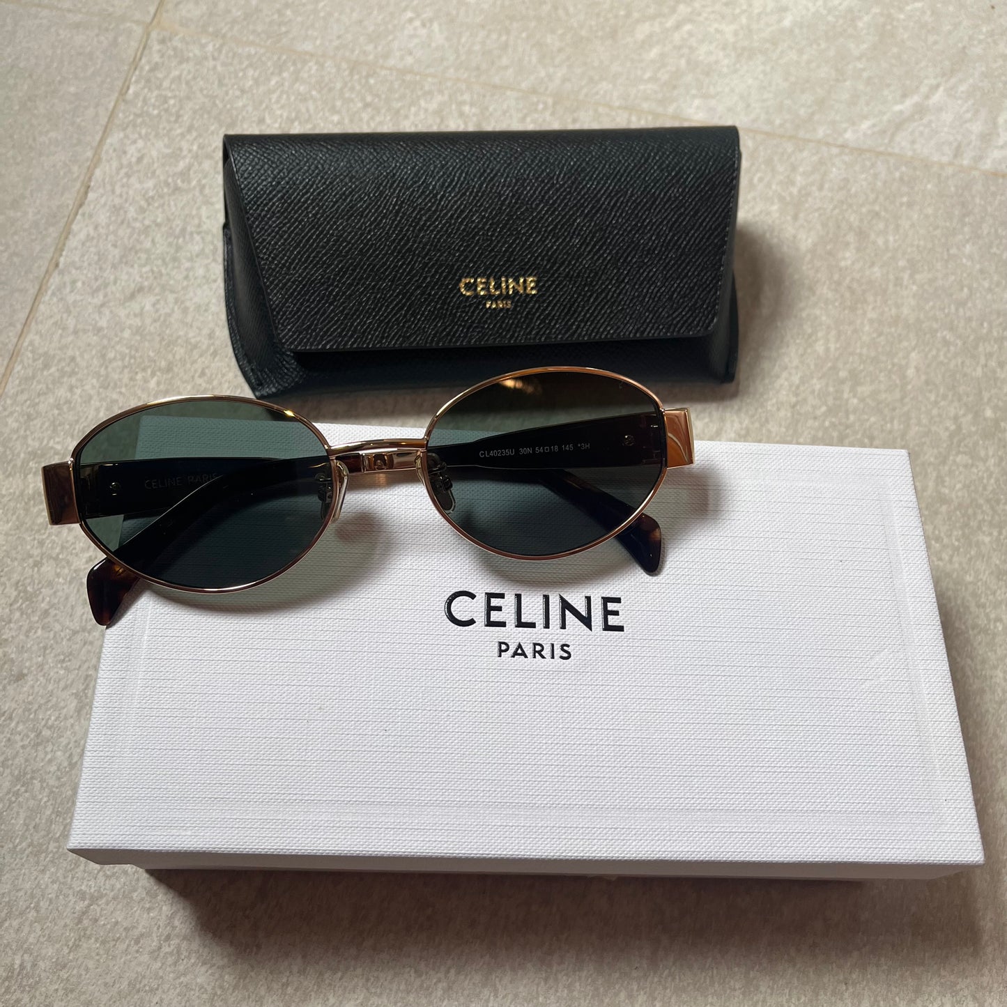 Celine Sunglasses (6.0) Gold/Green