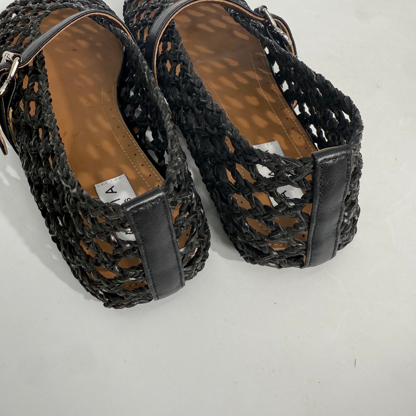 Alaïa Fishnet Woven Leather Mary Jane Ballet