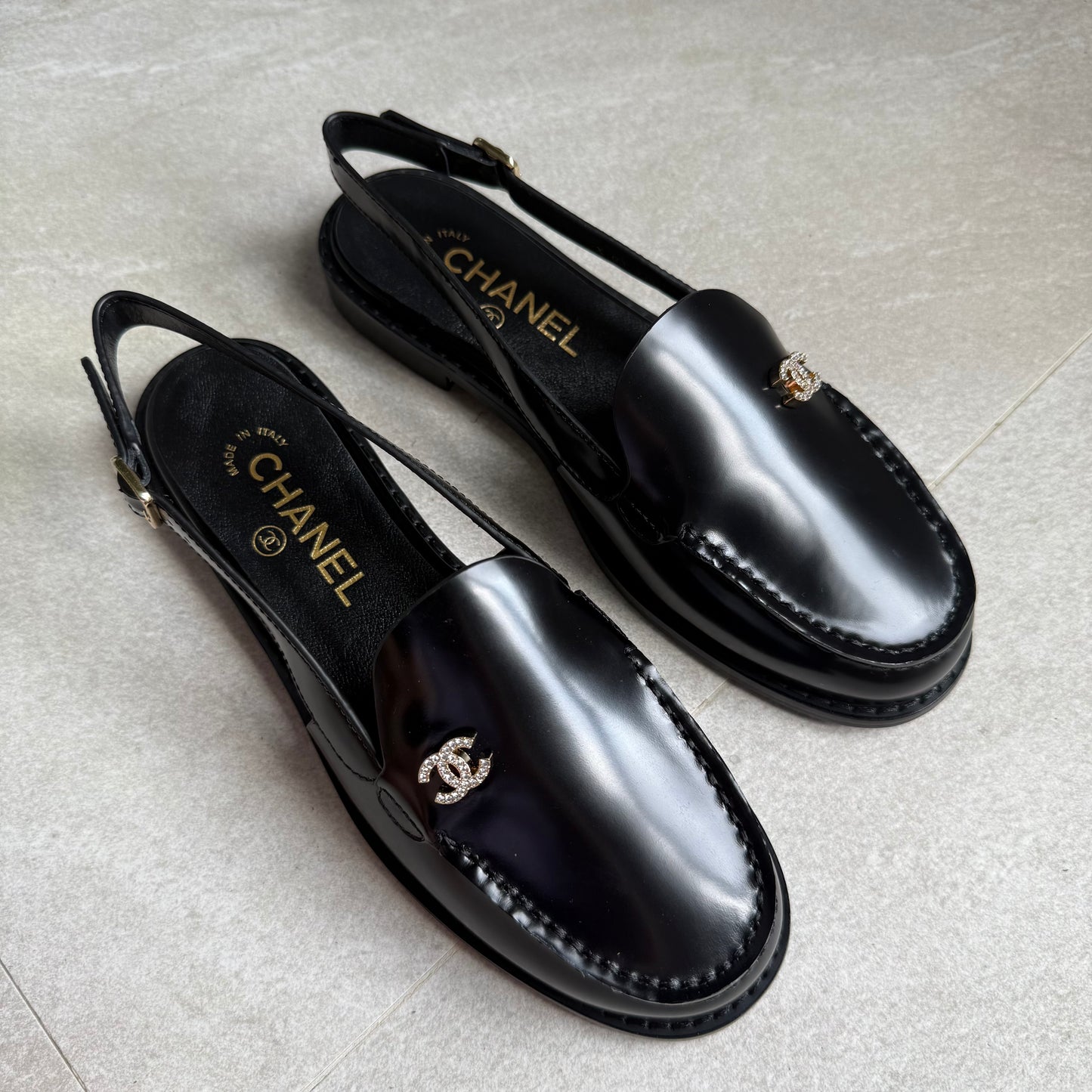 Chanel Patent Wide Slingback