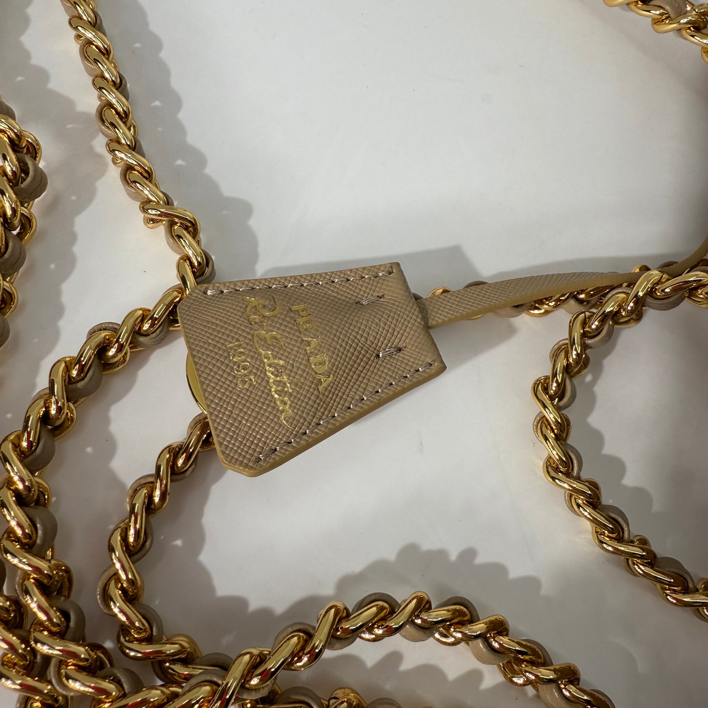 Prada Quilted Nude Chain Shoulder Bag