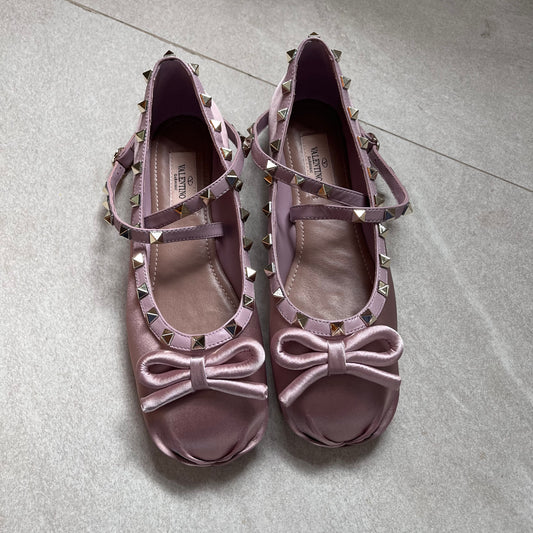 Valentino Garavani Satin Ballet Stud Pumps