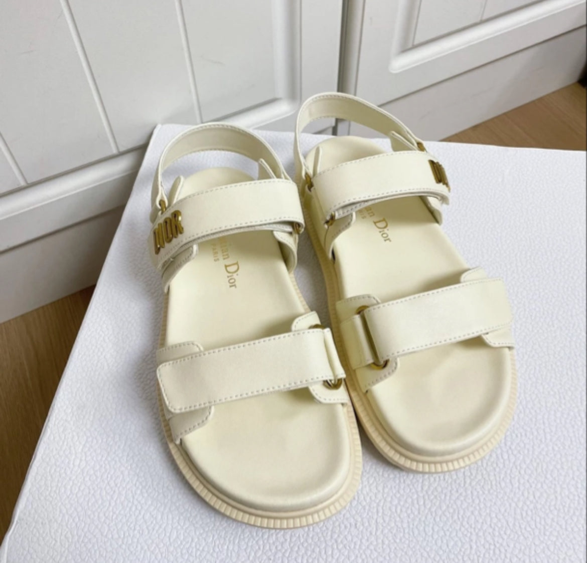 Christian Dior Dad Sandals White with Strap