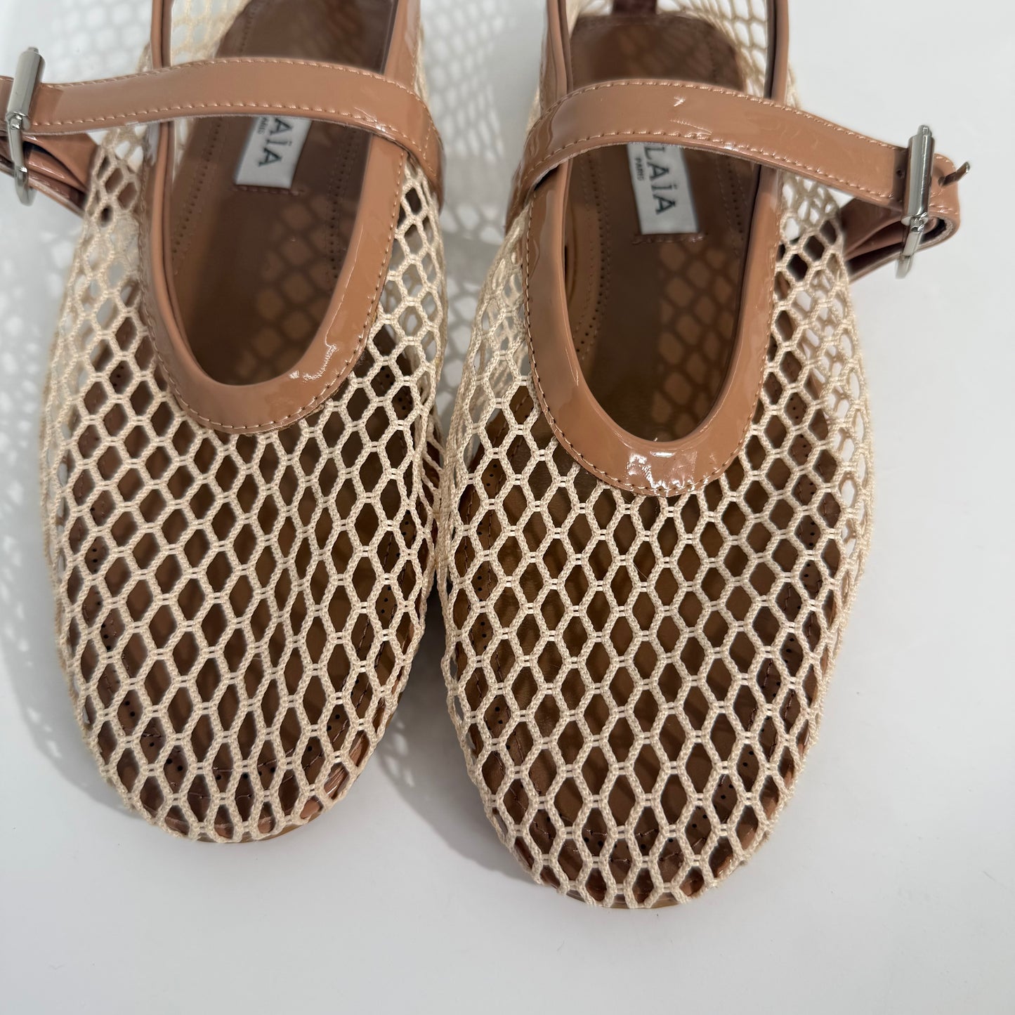 Alaia Net Shoes (Nude/Beige)