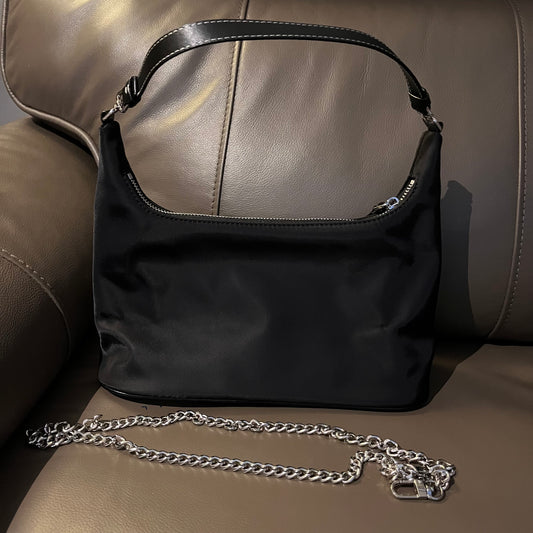Prada Mini Baguette 2.0 (with silver chain)