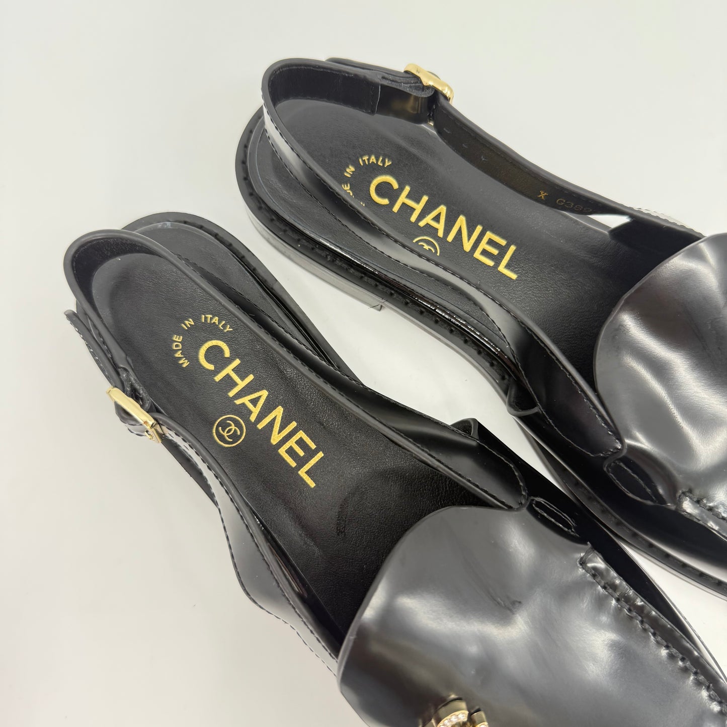 Chanel Patent Wide Slingback