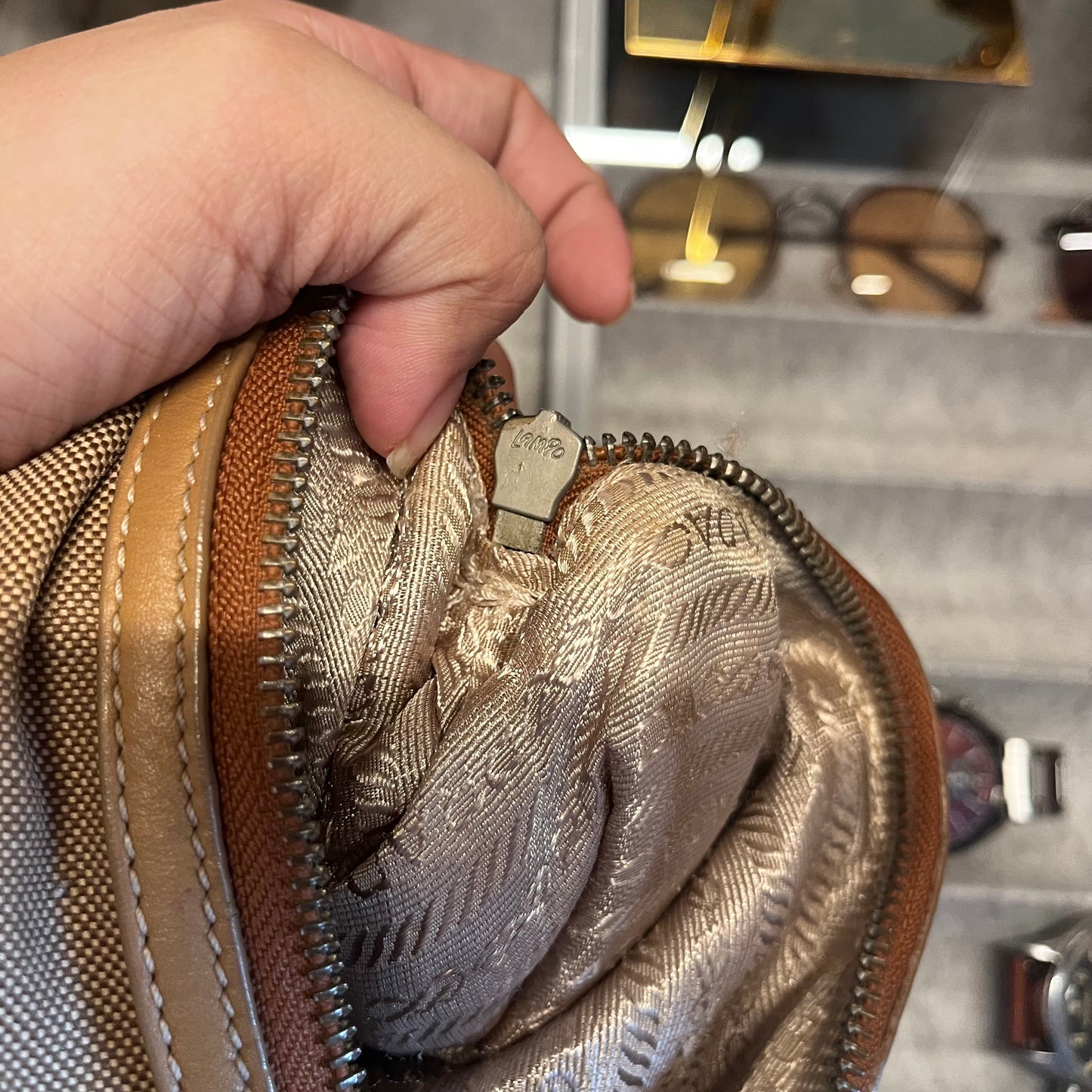 Prada Canvas Baguette