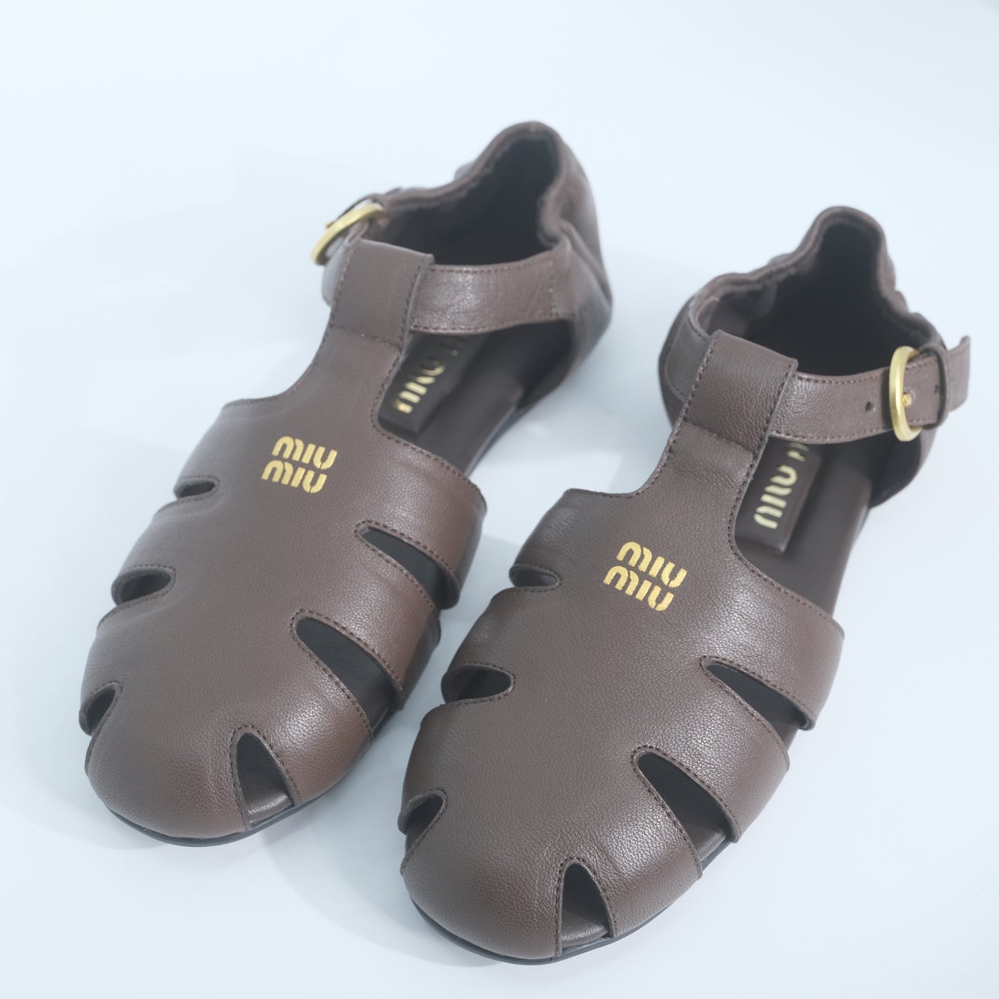 Miu Miu Mary Jane Flats (Maroon)