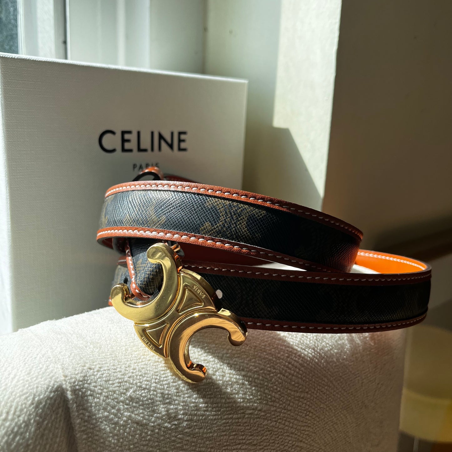 Celine Triomphe Belt Monogram