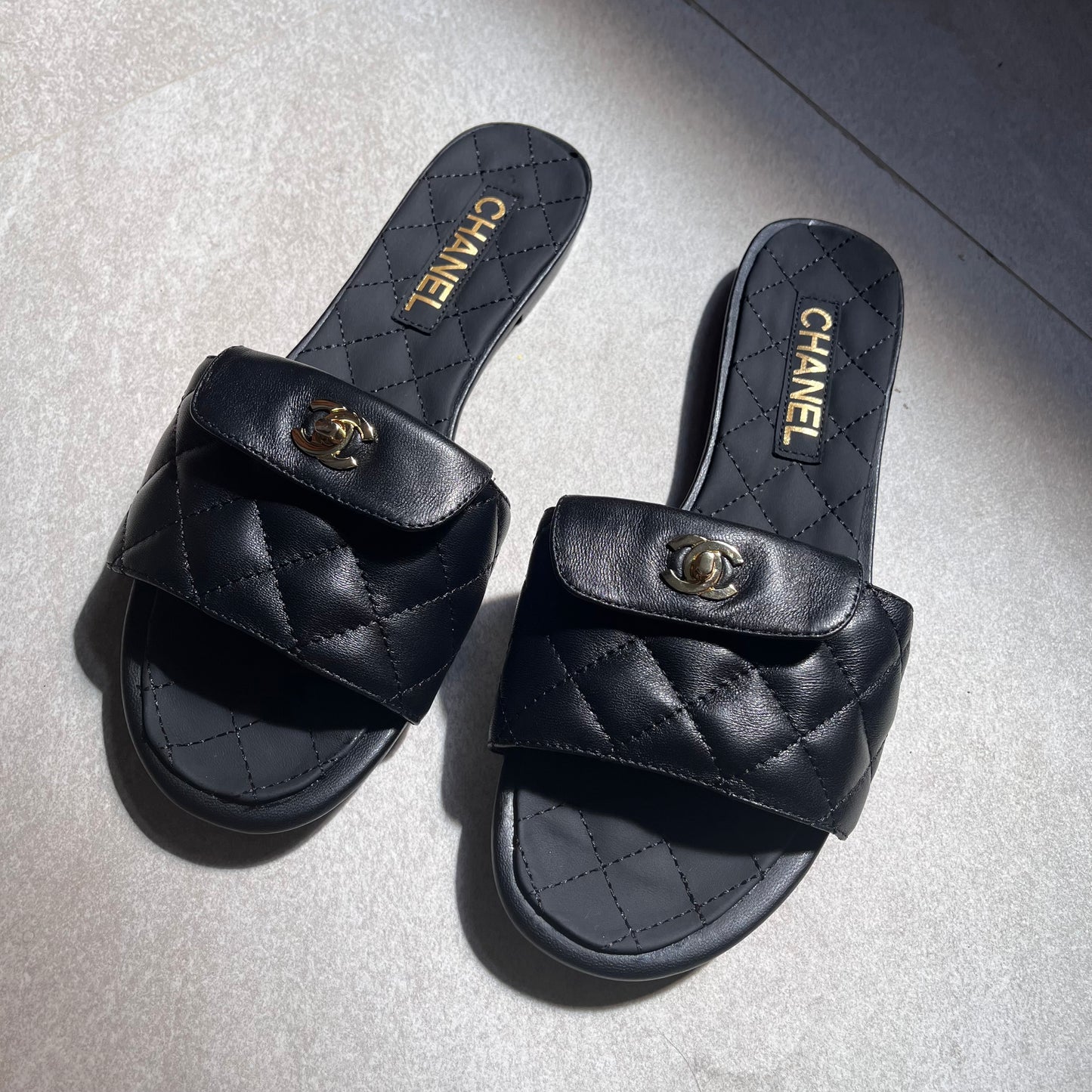 Chanel Quilted Flap Flats