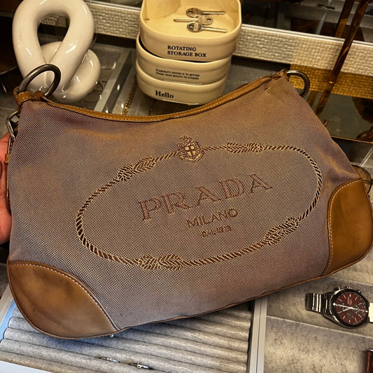 Prada Canvas Baguette