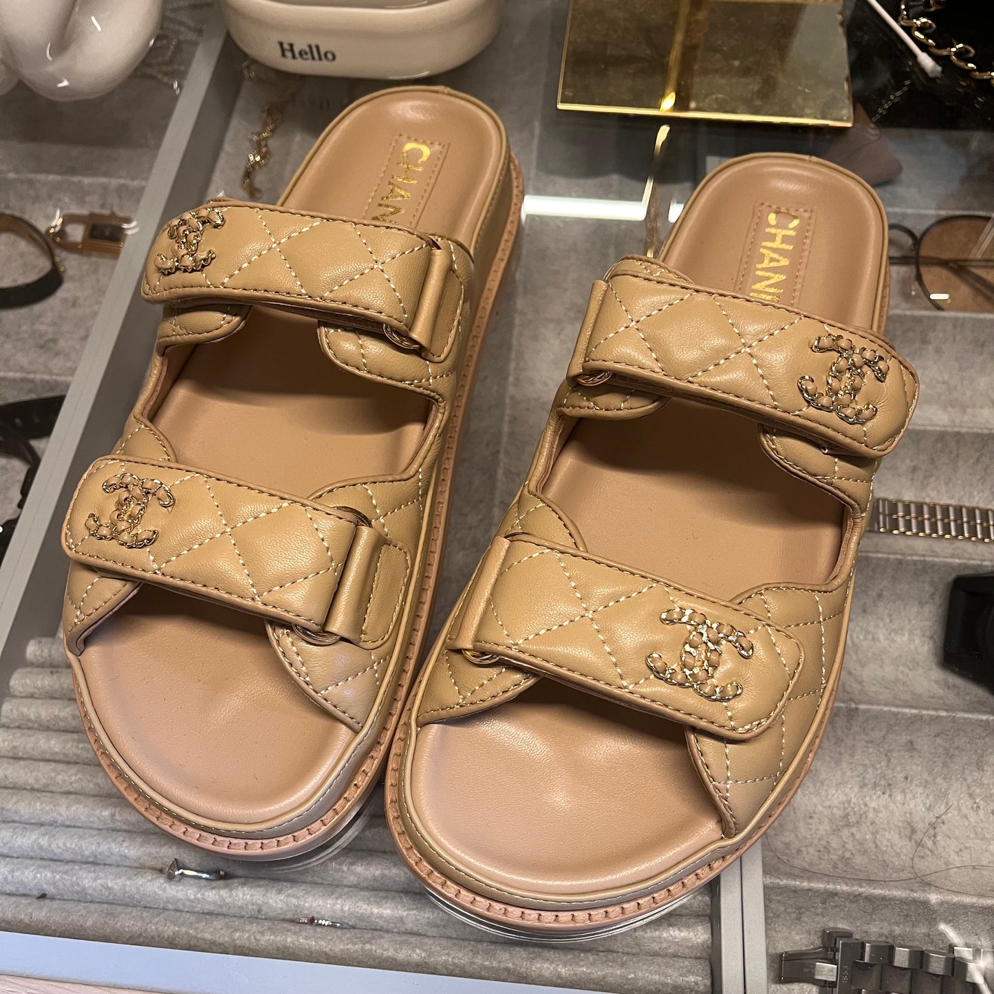 Chanel Dad Sandals (Beige) no strap