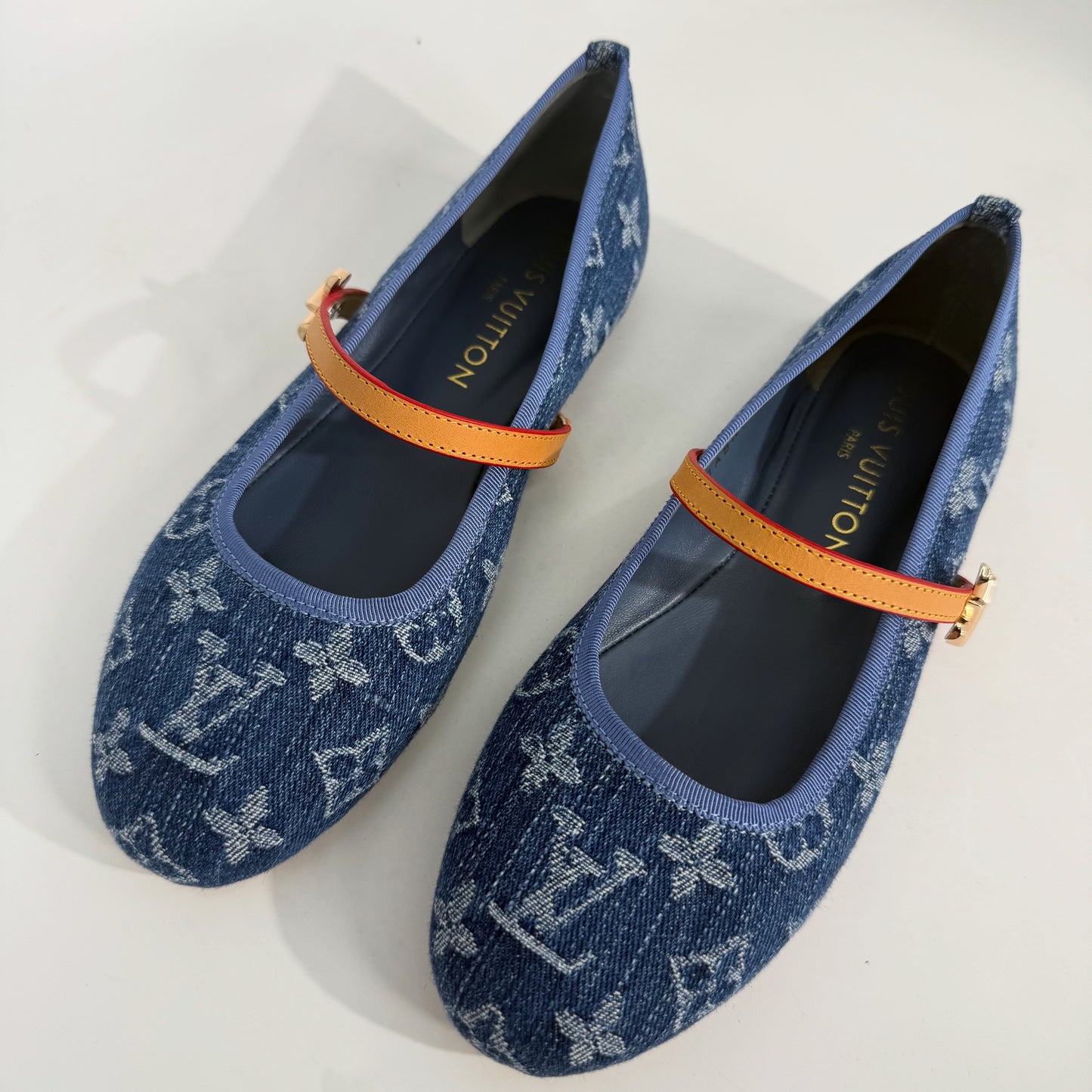 Louis Vuitton Denim Mary Jane Flats