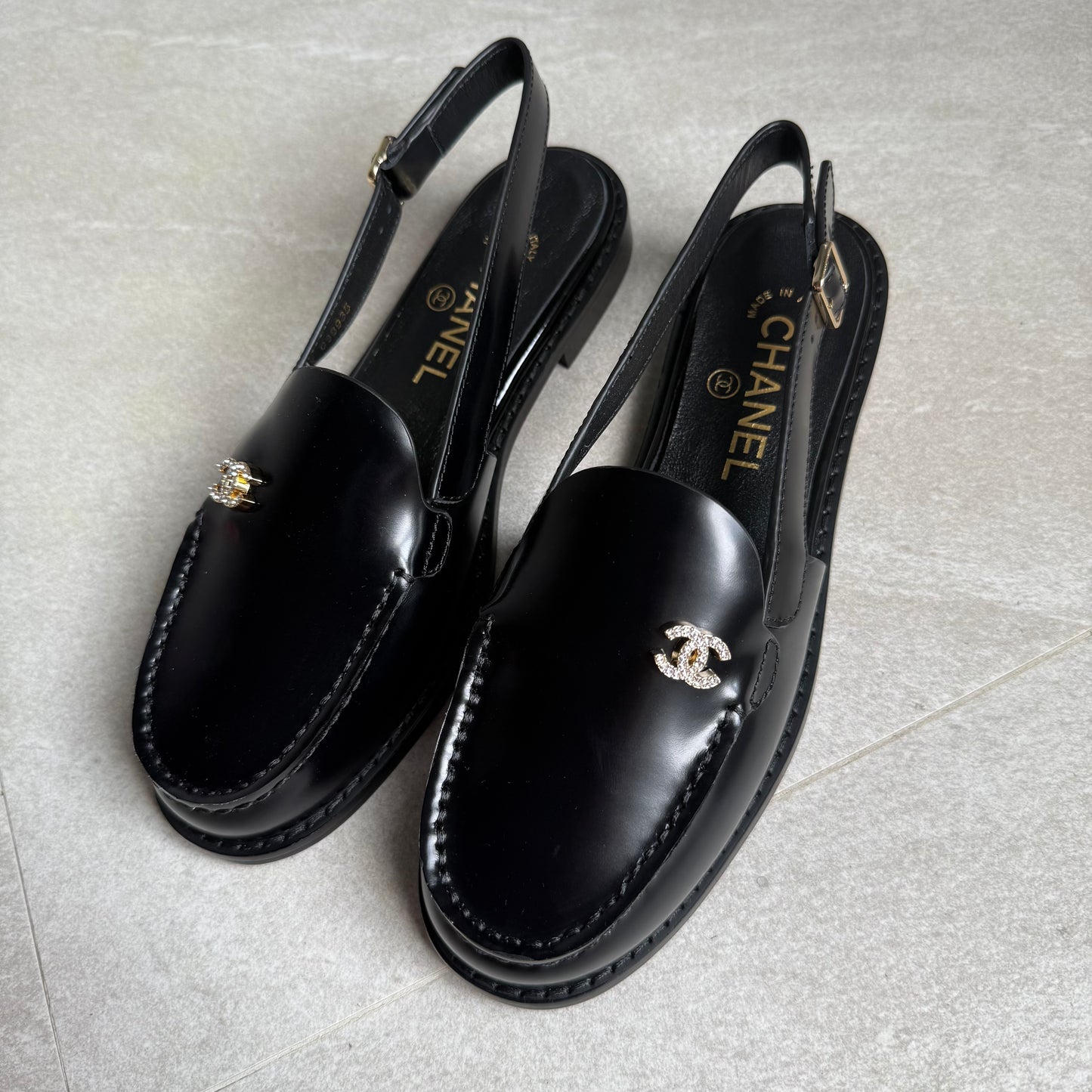 Chanel Patent Wide Slingback
