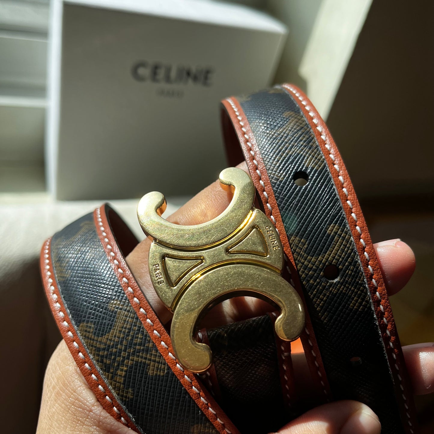 Celine Triomphe Belt Monogram