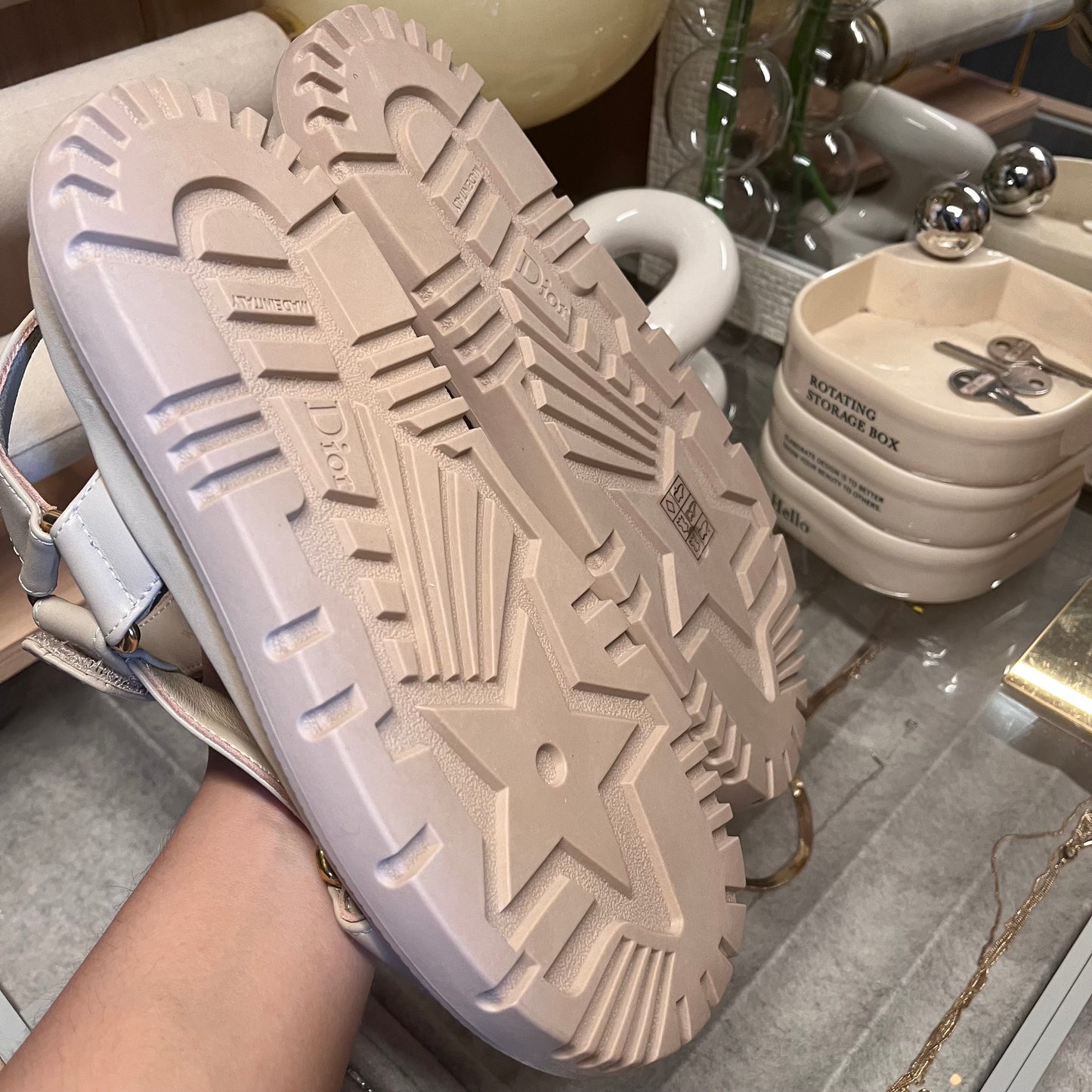 Christian Dior Dad Sandals (Beige) Vertical Strap