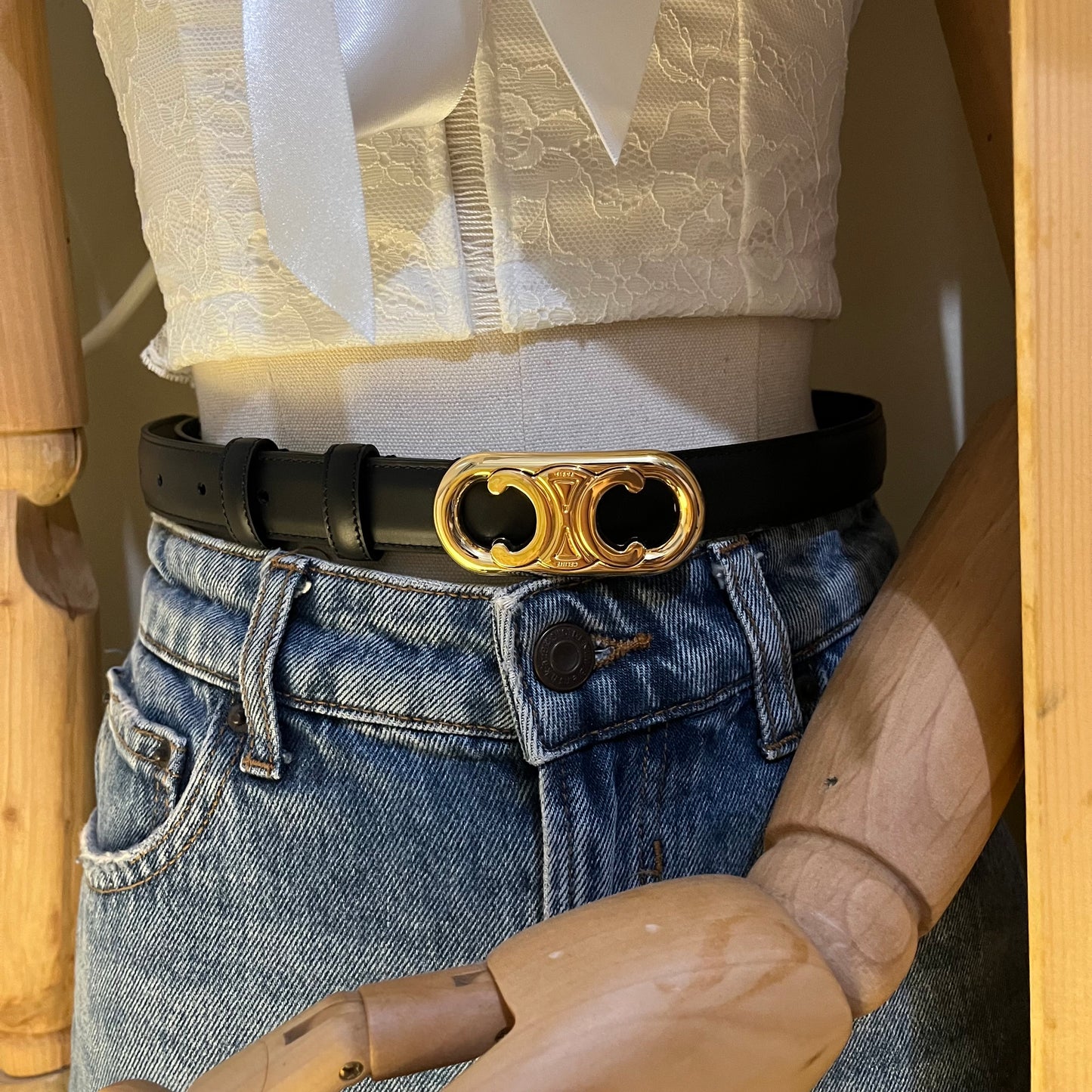Celine Belt Triomphe 2.0 Black