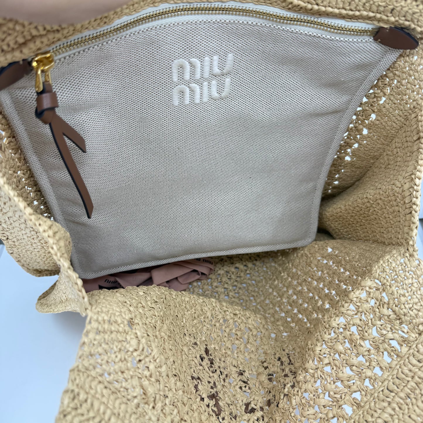 Miu Miu Straw Shoulder Bag