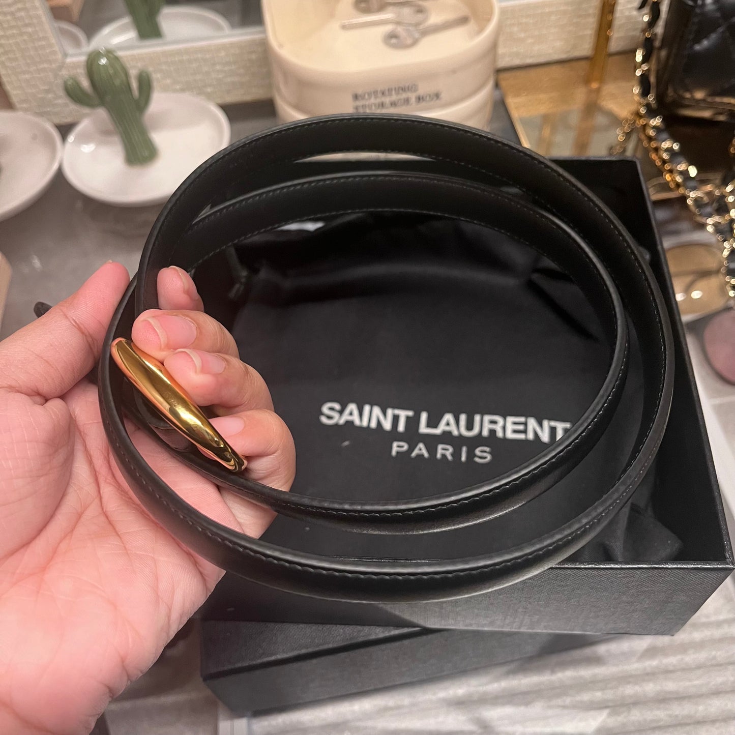 YSL Oblong Buckle Belt