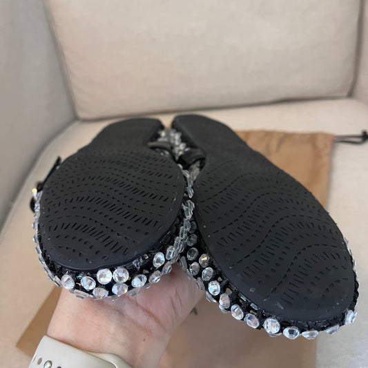 Alaia Crystal Flats (Black)