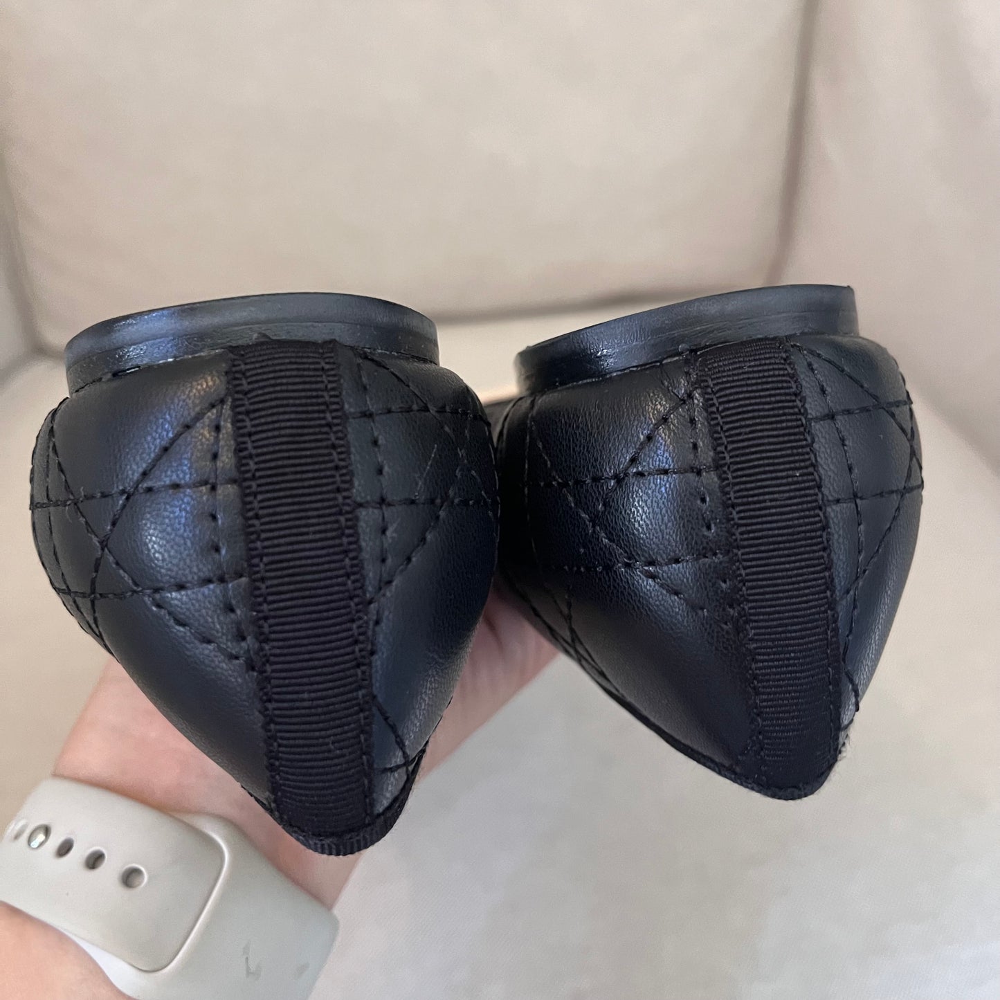 Christian Dior Cannage Ballet Flats (Black)