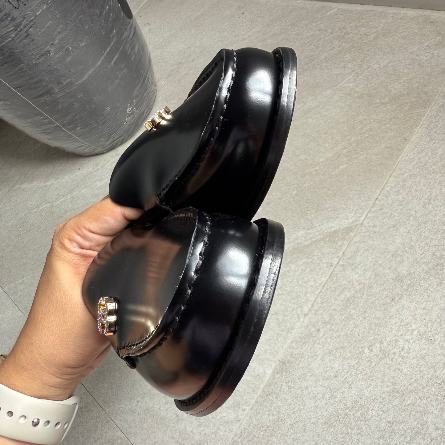 Chanel Patent Wide Slingback