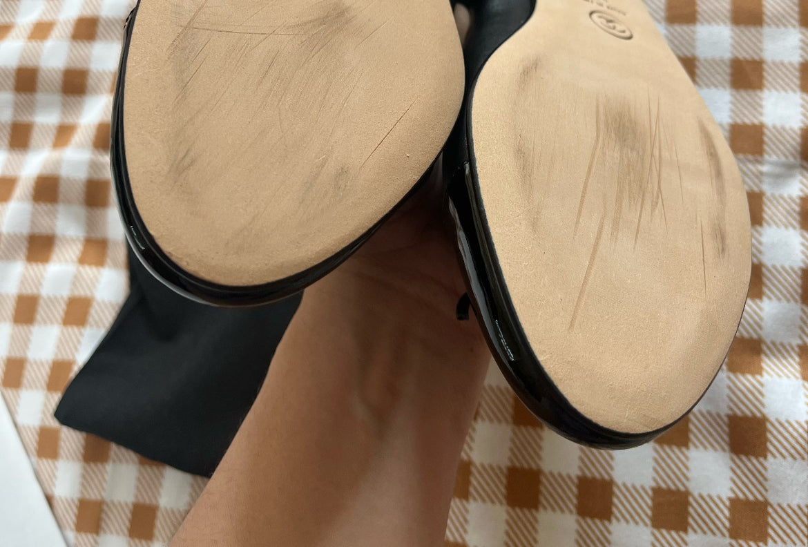 Chanel Ballet Black Patent Captoe
