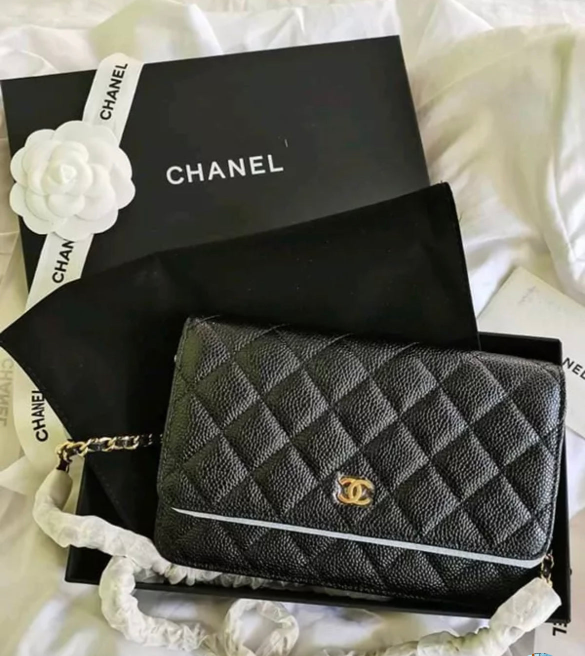Chanel Wallet on Chain Caviar GHW